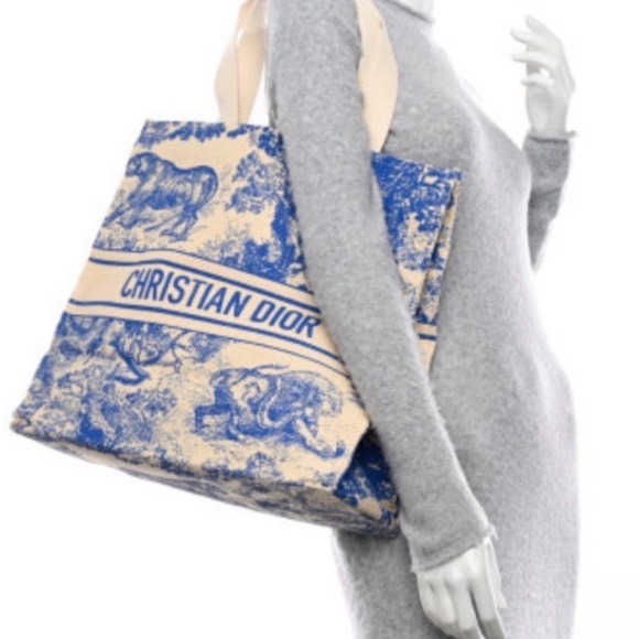 Dior Blue and Cream Tote Bag. NWOT